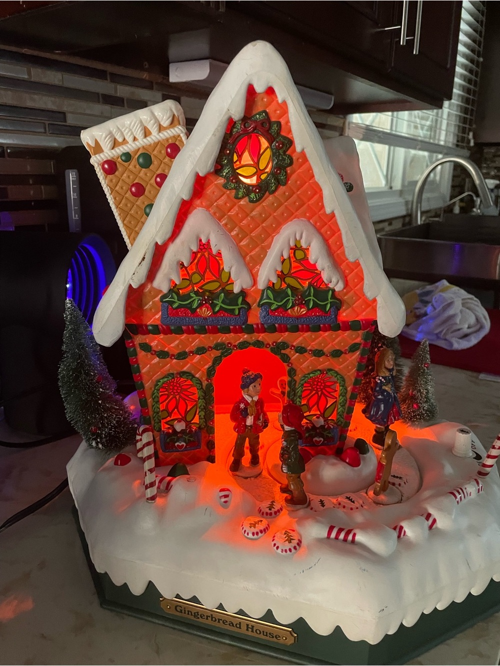 Vintage Kmart Trim A Home Animated Musical Lighted Gingerbread House Christmas